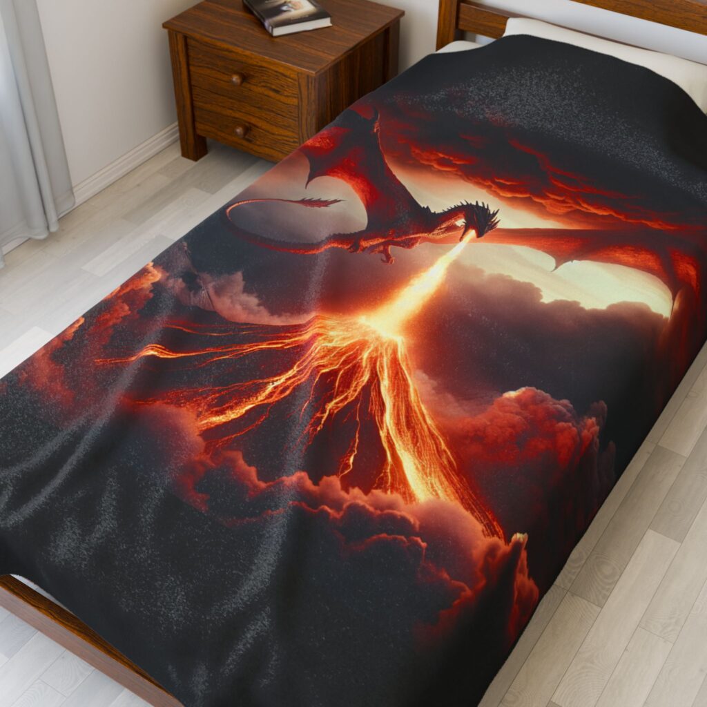 Dragon Battle Plush Blanket: Epic Comfort for Fantasy Fans