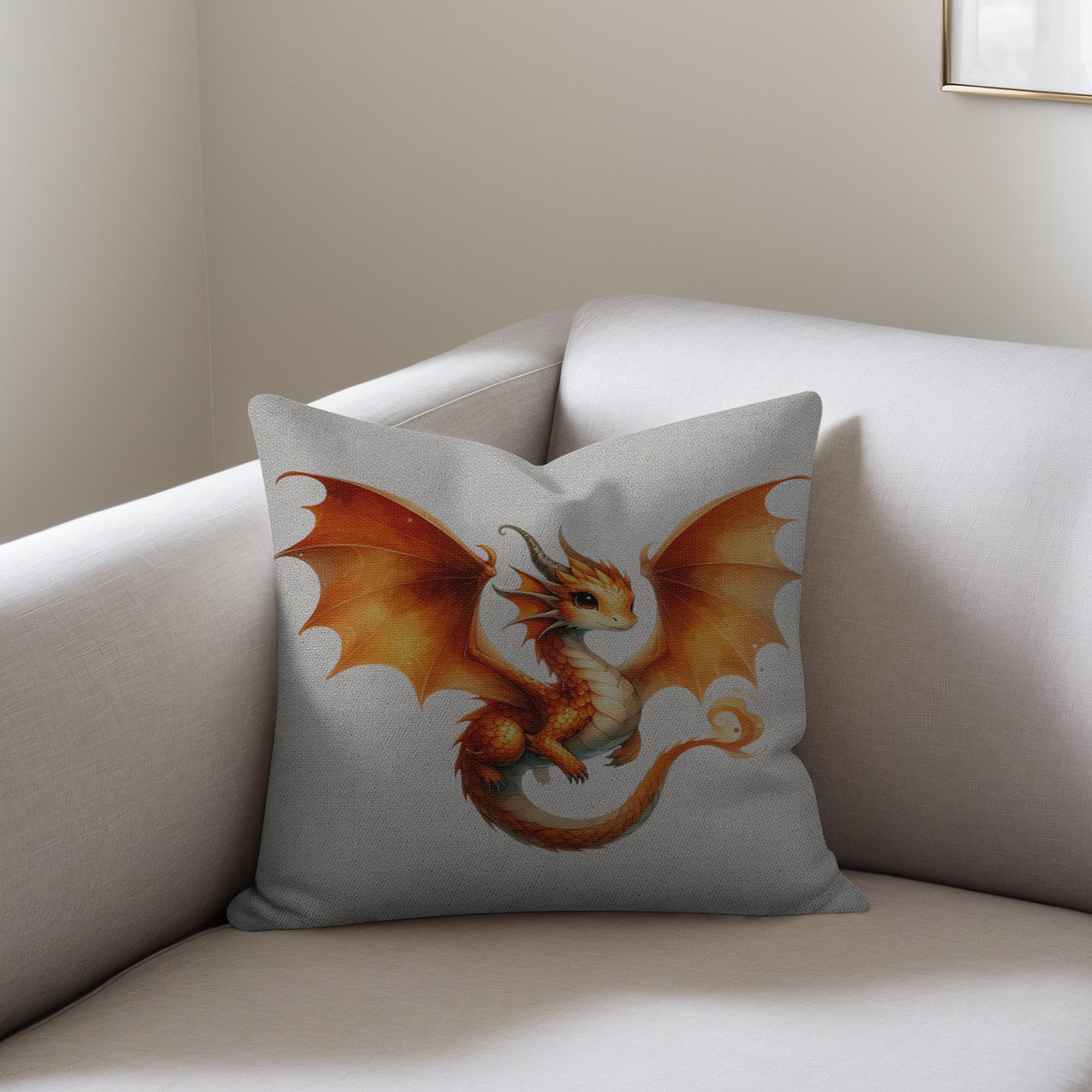 Cute Dragon Pillow | Whimsical Fantasy Throw Cushion 2 Cute dragon pillow | whimsical fantasy throw cushion - image 2