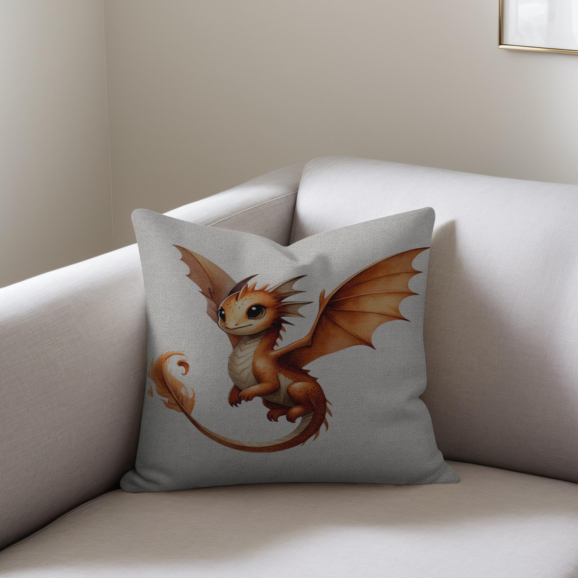 Fire Dragon Pillow | Fantasy Baby Dragon Throw Cushion 2 Fire dragon pillow | fantasy baby dragon throw cushion - image 2