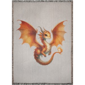 Fire Dragon Woven Blanket