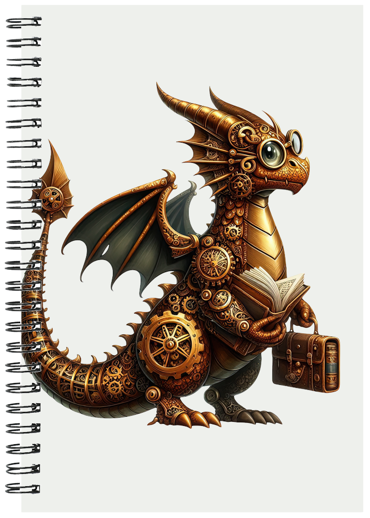 Steampunk Scholar Dragon Notebook