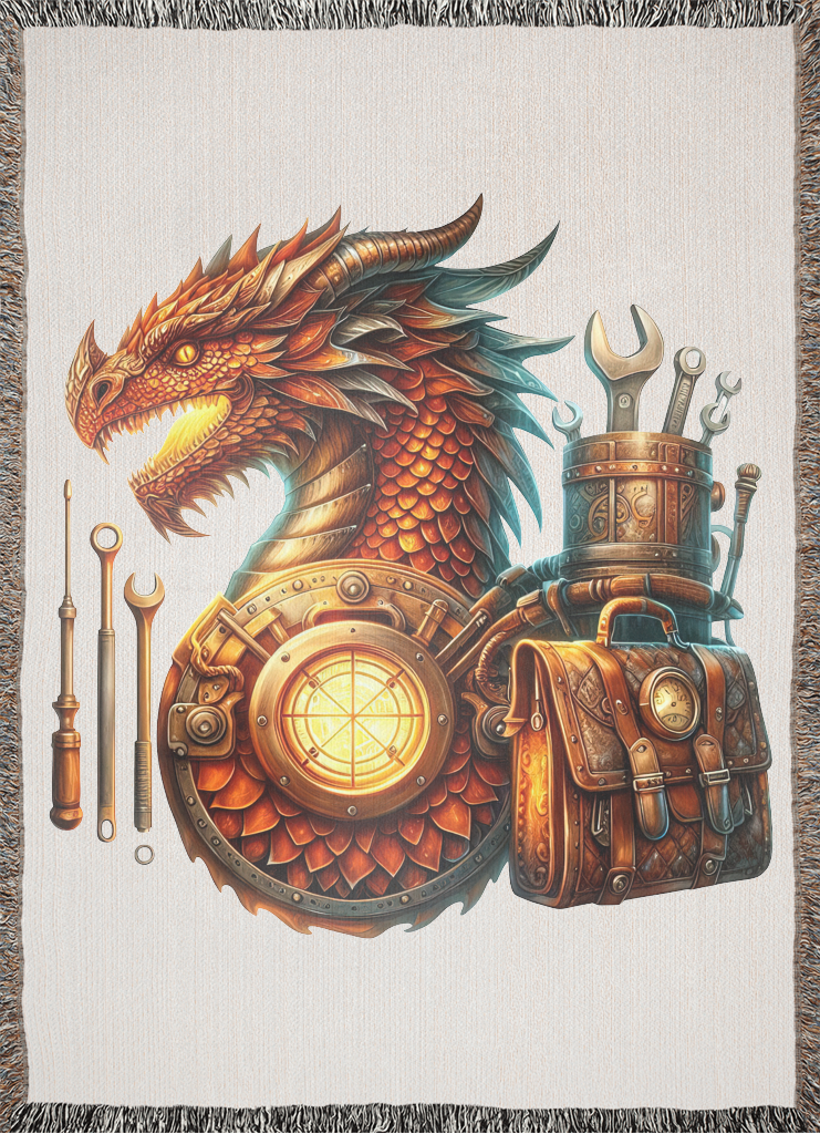 Steampunk Dragon Forge Blanket