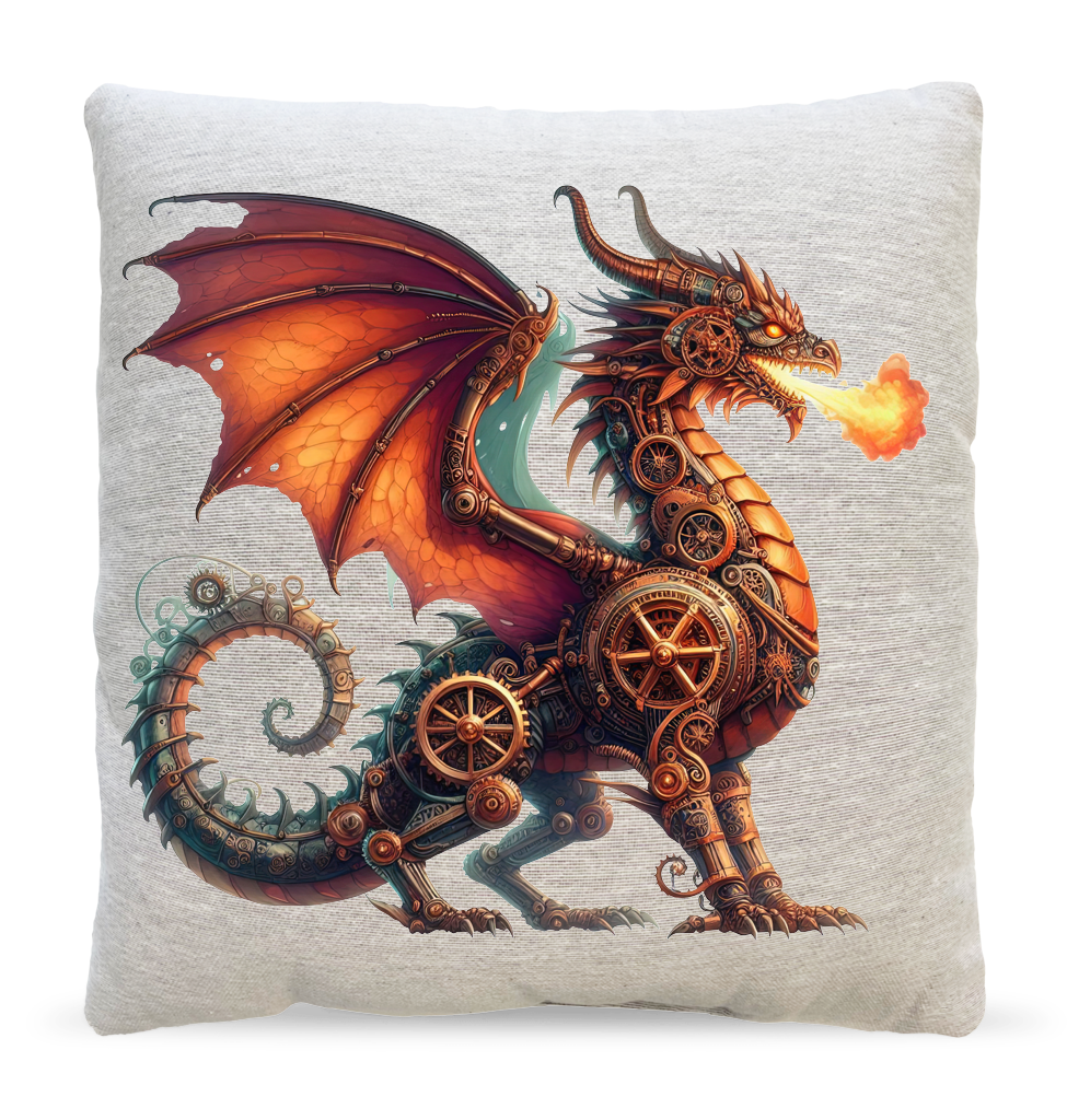 Steampunk Dragon Pillow