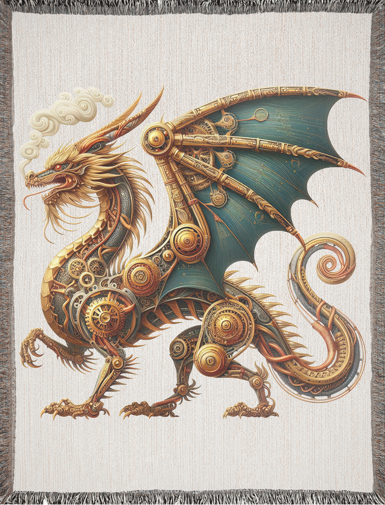 Gearwork Dragon Fantasy Throw 3 Gearwork dragon fantasy throw