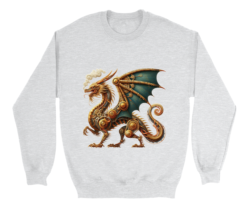 Golden Steampunk Dragon Sweatshirt 2 Golden steampunk dragon sweatshirt