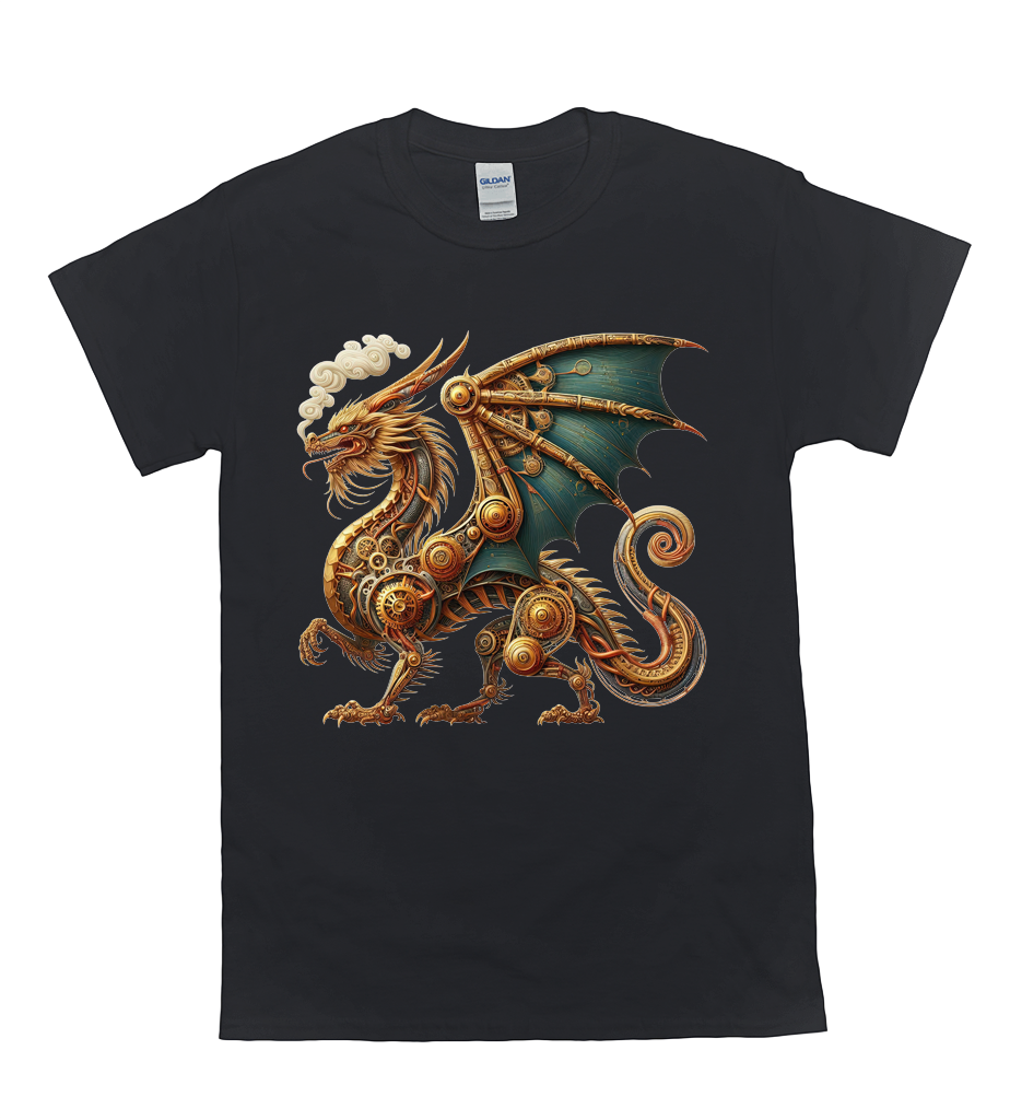 Gears Of Gold Steampunk Dragon T-Shirt 2 Gears of gold steampunk dragon t-shirt