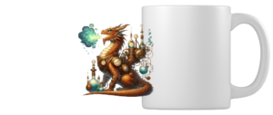 Steampunk alchemist dragon coffee mug