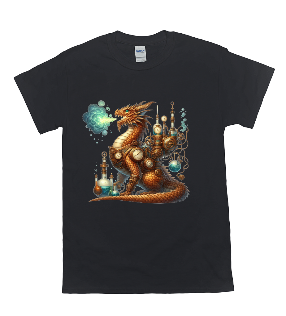 Steampunk Dragon Alchemist T-Shirt 2 Steampunk dragon alchemist t-shirt