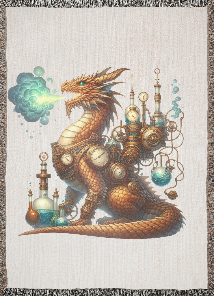 Alchemist dragon steampunk blanket