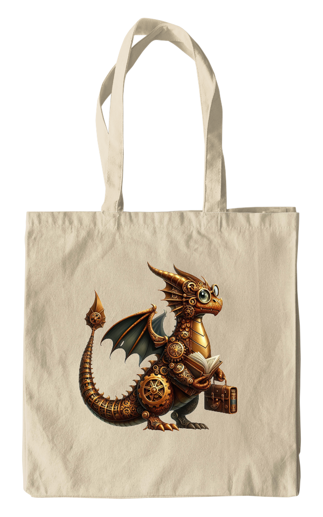 Steampunk scholar dragon tote