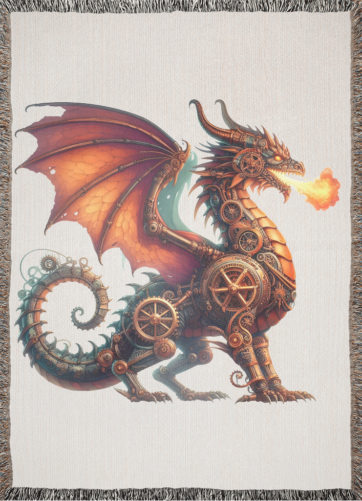Inferno Gears Steampunk Dragon Blanket