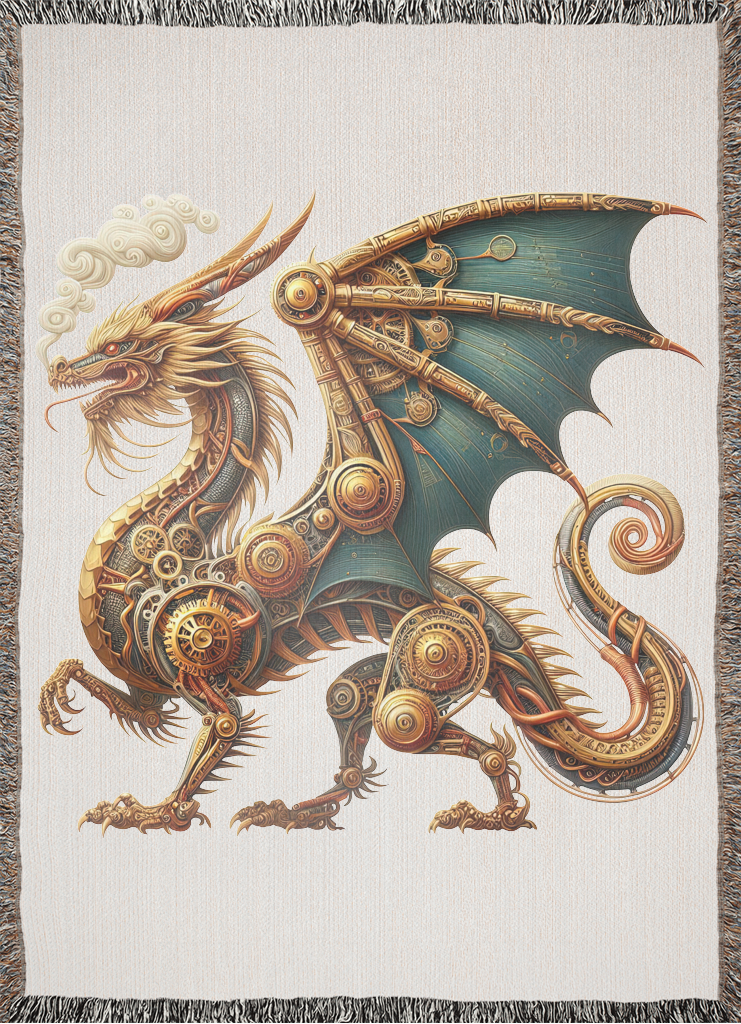 Gearwork Dragon Fantasy Throw