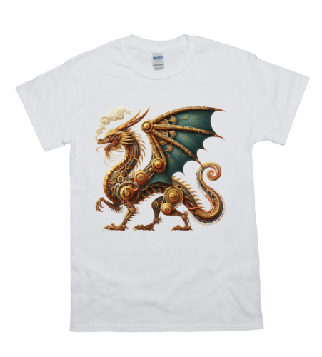 Gears of Gold Steampunk Dragon T-Shirt